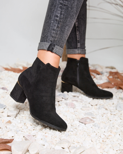 Royalfashion Čierne dámske čižmy na nízkom podpätku Qeretta