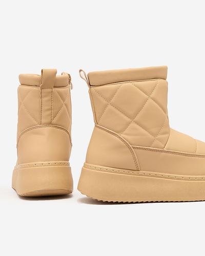 Royalfashion Svetlohnedé dámske čižmy a'la snow boots Kacecica