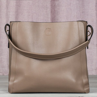 Hnedá veľká taška cez rameno s cvočkami - Tašky