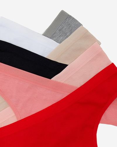 Dámske hladké bavlnené tangá PLUS VEĽKOSŤ 7 / bal - Spodná bielizeň