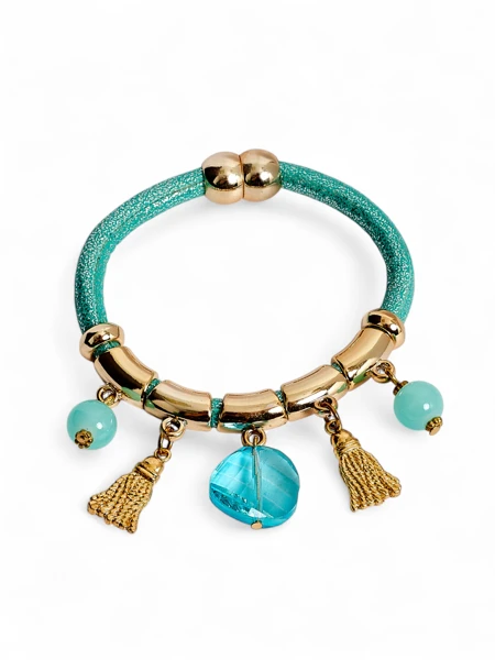 Ženska zapestnica z biseri in bleščicami