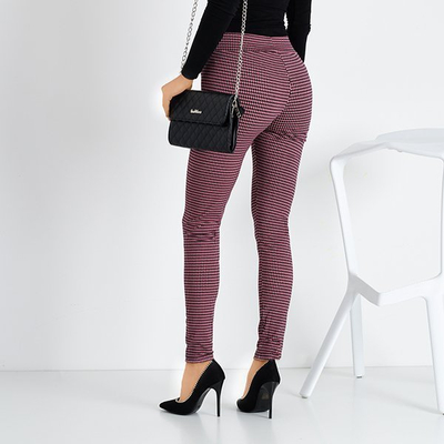 Ružové houndstooth legíny - Oblečenie