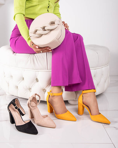 Béžové dámske sandále na stĺpiku Kinotia - Obuv