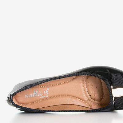 Černé lakované baleríny s lukem Marco - Obuv