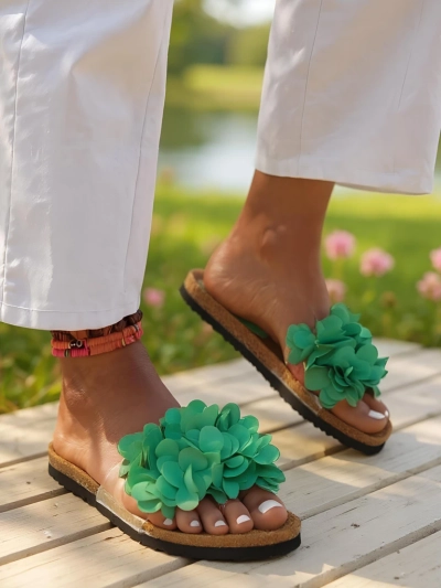 Royalfashion Ženski natikači s cvetlicami Flora Soft