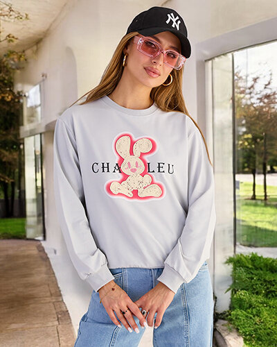 Royalfashion Dámska bavlnená tenká mikina s potlačou