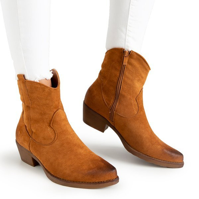 Hnedé kovbojské topánky a'la Sahara - Obuv