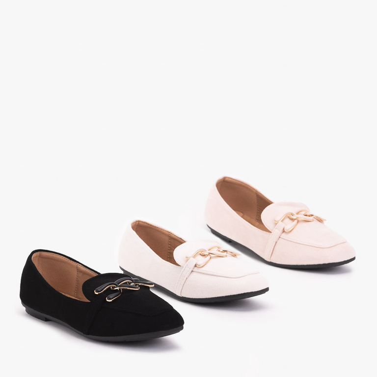 Dámske béžové mokasíny so zdobením Olly - Topánky