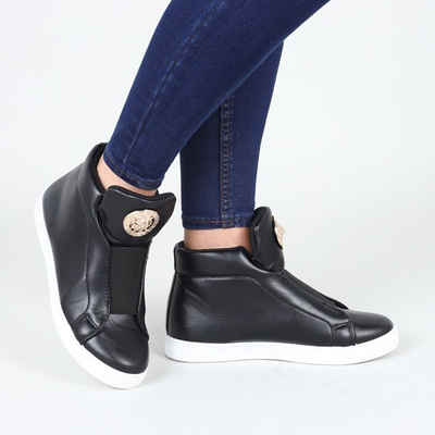 Czarne, sportowe sneakersy Lion- Obuwie