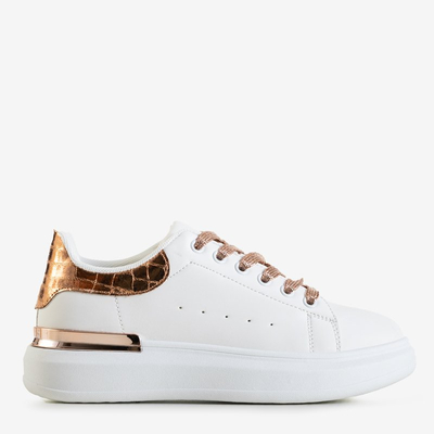 Biele a zlaté dámske športové topánky Pamelia - Oblečenie