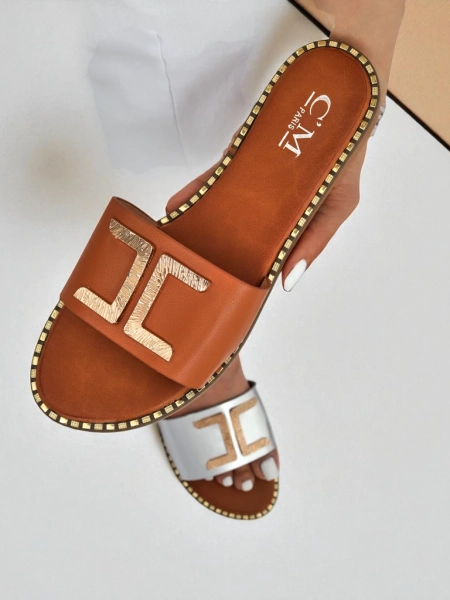 Royalfashion Dámske šľapky z ekokože s ozdobou Gildra