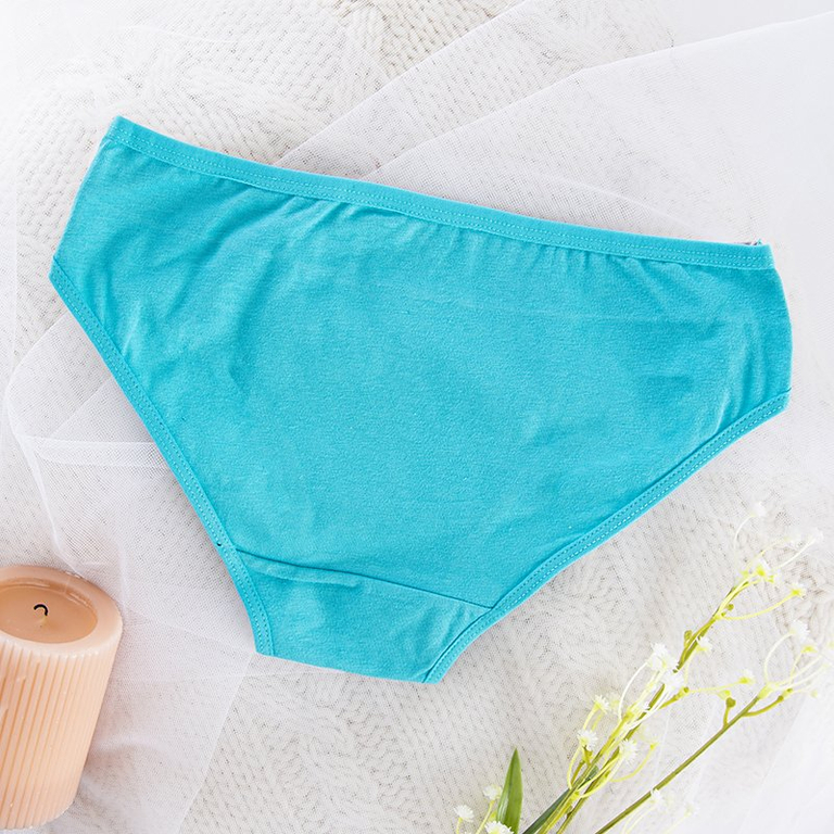 Dámske tyrkysové slipy s potlačou - Spodná bielizeň