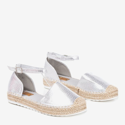 Stříbrné dámské espadrily na platformě Citiva - Obuv 1