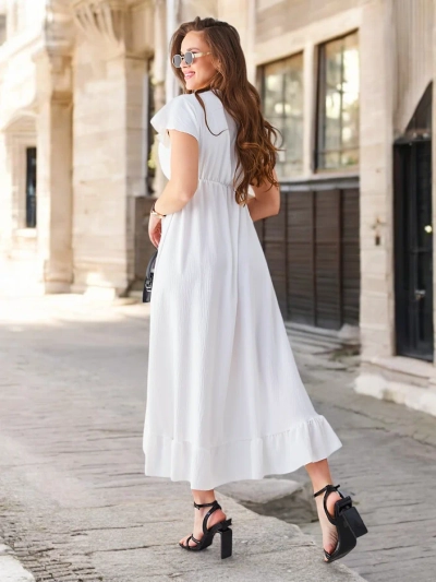 Royalfashion Dámske midi šaty s asymetrickým lemom
