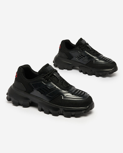 Royalfashion Čierne látkové športové tenisky pre mužov Lamkim