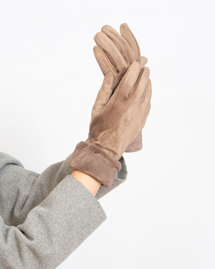 Royalfashion Hnedé dámske rukavice