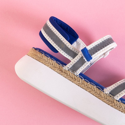 OUTLET Dámske kobaltové sandále s reflexnými vložkami Kollin - Footwear