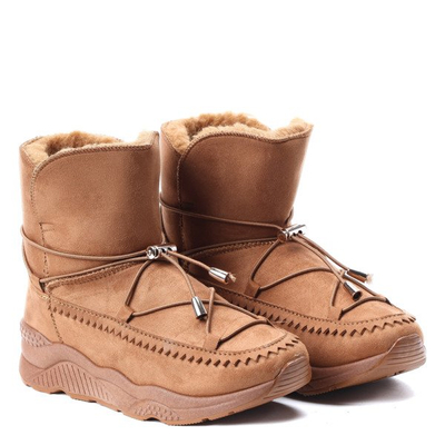 Brązowe śniegowce Lara - Obuwie