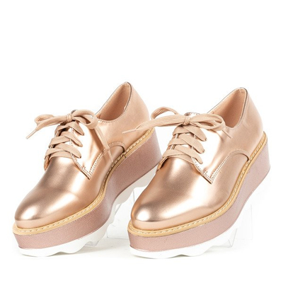 Półbuty w stylu oxfordek na platformie w kolorze różowego złota Oro - Obuwie