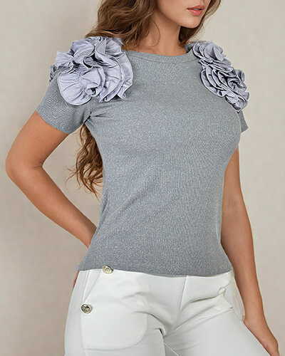 Royalfashion Vypasovaná dámska rebrovaná blúzka