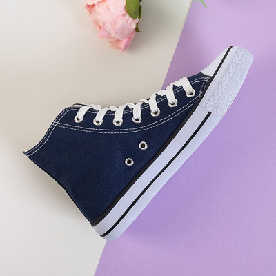 Tmavomodré dámske vysoké tenisky Inter - Footwear