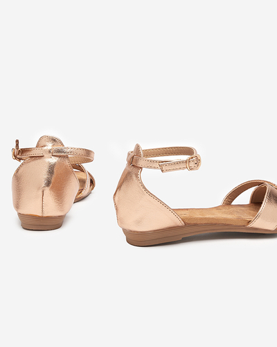 Zlaté dámske ploché sandále Ruddi- Footwear