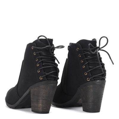 Czarne botki na słupku All Day - Obuwie