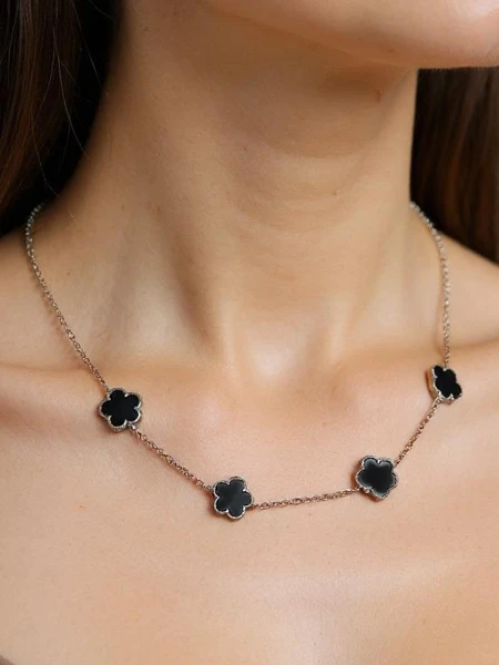 Ogrlica Aurelia Clavis z biserno matico v zlatem okvirju