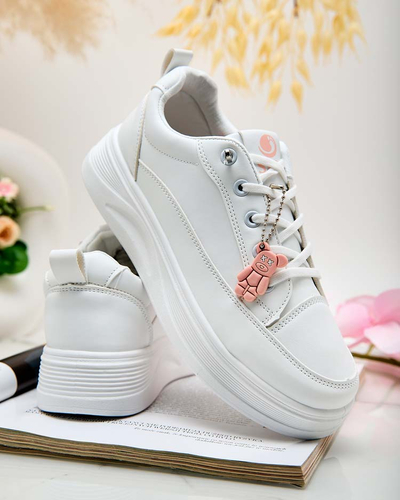 Biele tenisky na platforme s kľúčenkou Street Spirit