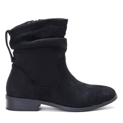 Czarne botki na płaskim obcasie Charlla - Obuwie