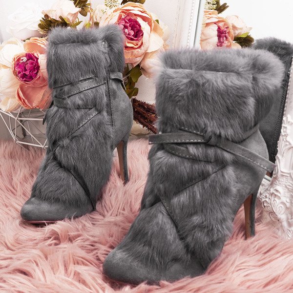 Šedé boty na patě Pelage - Footwear 1