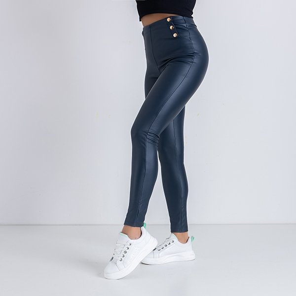 Tmavomodré dámske trenírky s ozdobami - Nohavice