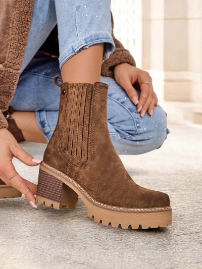 Dámske členkové topánky Royalfashion Eco-suede na pilier Segiag