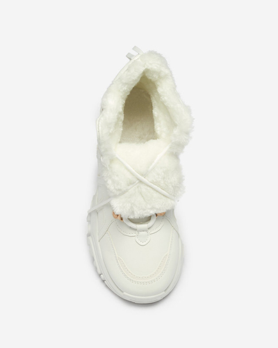 OUTLET Biele snehové čižmy z ekokože Vetorr- Obuv