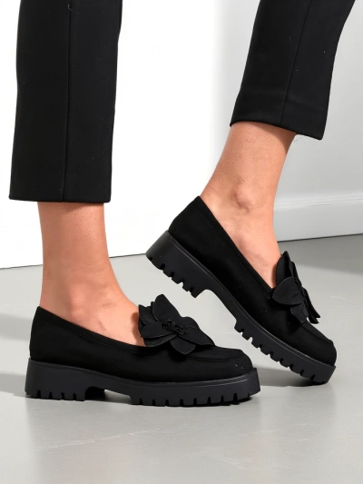 Royalfashion ekologické semišové dámske mokasíny s Floverse kvetom