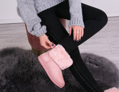 Ružové snehové topánky z kožušiny Katka - Obuv