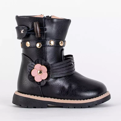 OUTLET Detské tmavomodré čižmy s eko kožou Kisso- Footwear