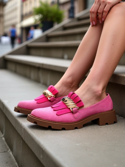 Royalfashion Dámske mokasíny z ekologickej semišovej kože Mare Nostrum