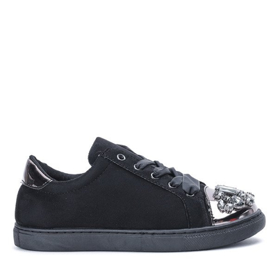 Emilyana Black Cubic Zirconia Sneakers - Obuv