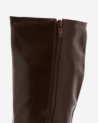 OUTLET Tmavohnedé dámske nadkolienky z ekokože Roterika - Obuv