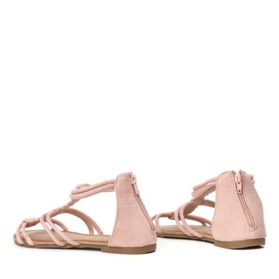 Różowe sandały zapinane na zamek Terecia - Obuwie