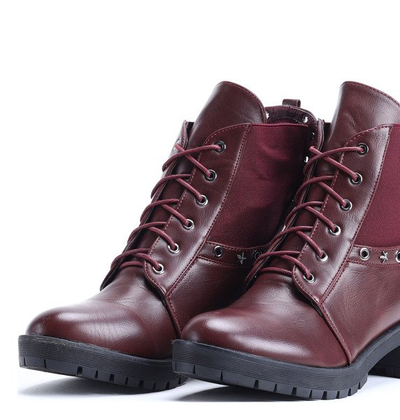 Bordowe workery Ember- Obuwie