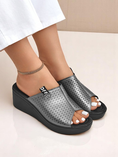 Royalfashion Ženski natikači s peto Luna Wedge