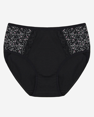 Čierne nohavičky s potlačou. PLUS VEĽKOSŤ- Spodná bielizeň