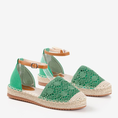 Zelené espadrilky so prelamovanými zvrškami Asti - Obuv