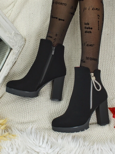 Ženski gležnarji iz eko usnja s peto Marellin