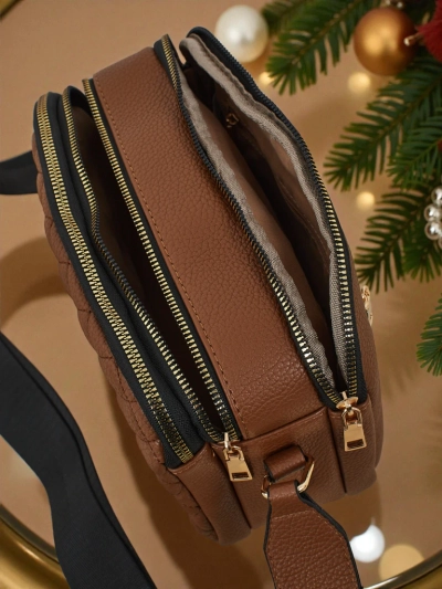 Prešita majhna ženska torbica iz eko usnja Corinne