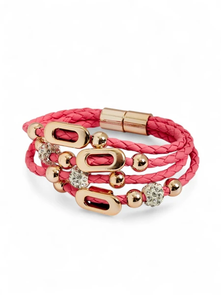 Ženska zapestnica s kroglicami in cirkoni