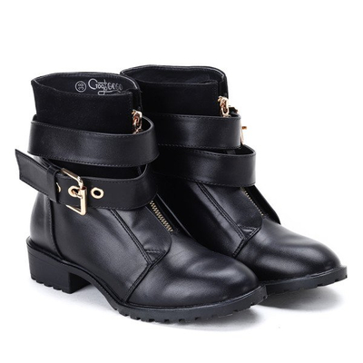 Czarne workery z suwakiem Katelyn- Obuwie