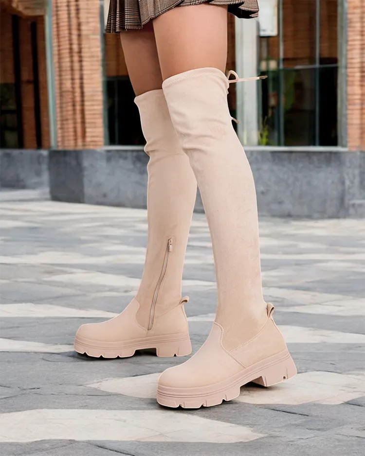 Royalfashion Dámske slip-on nad koleno čižmy Aniaf